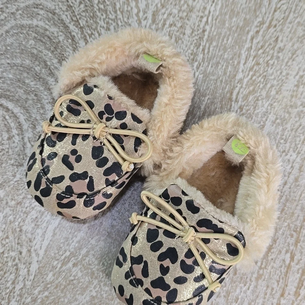 Stepping Stones Baby Leopard Faux Fur Slippers 3/6 months